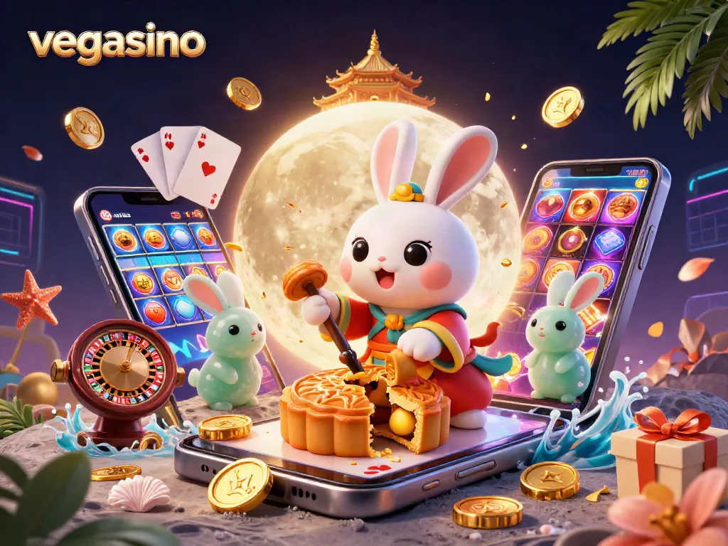 Experience the excitement of vegasino with a lively scene filled with casino elements and folklore characters.