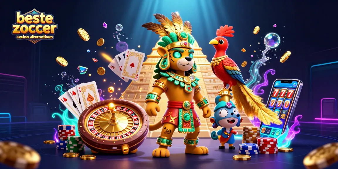 Erlebe die besten Zoccer Casino Alternativen mit einem Mayapriester und funkelnden Casino-Elementen.