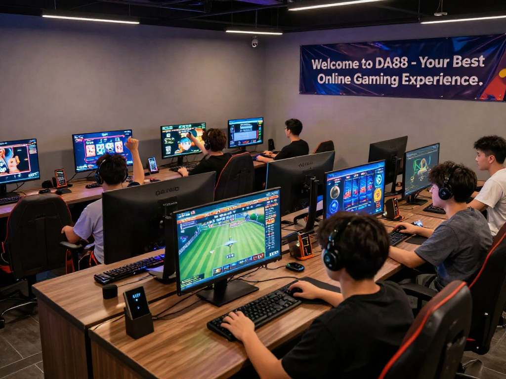 Excited players enjoying DA88's online gaming experience including casino and sports betting.